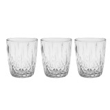 Set 3 pahare din sticla, 385 ml, Cu model, 6.5x10.5 cm, ATU-088254, Oem