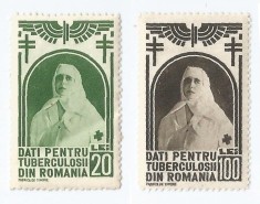 *Romania, lot 1062 cu 2 timbre fiscale de ajutor, 1937, MNH
