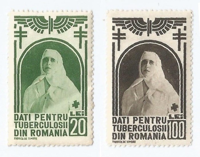 *Romania, lot 1062 cu 2 timbre fiscale de ajutor, 1937, MNH