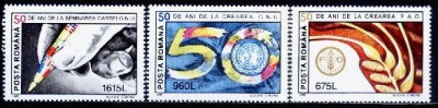 B0334 - Romania 1995 -ONU 3 v.neuzat,perfecta stare foto
