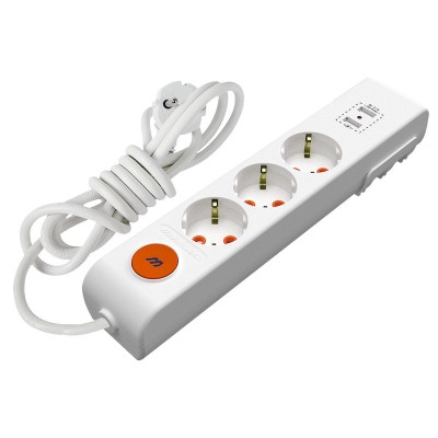 Prelungitor Mutlusan, cu intrerupator si led, 2 x USB, 2 m, 3 prize foto