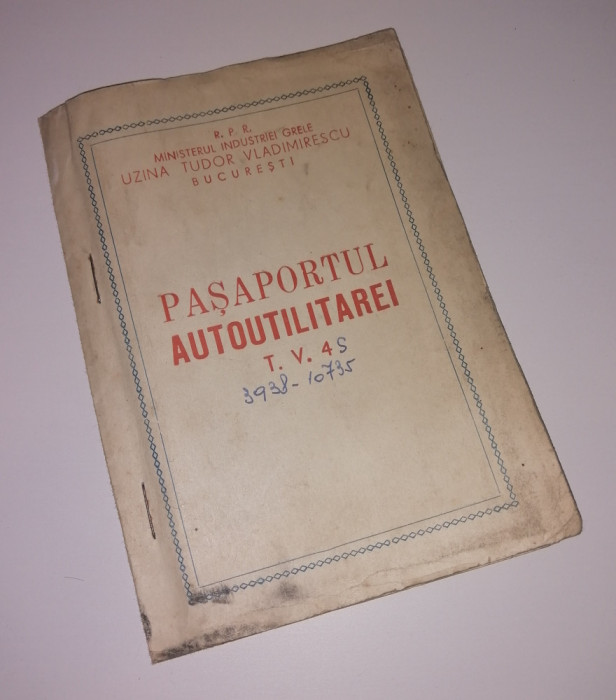 PASAPORTUL AUTOUTILITAREI ROCAR &quot;T.V. 4&quot; - CERTIFICAT TEHNIC - BROSURA AUTO