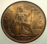 1.680 MAREA BRITANIE ANGLIA ELIZABETH 1 ONE PENNY 1967 XF/AUNC
