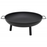 Vatra foc Gossi 67.5x58x22.5cm otel negru, bol exterior cu manere, gradina/curte