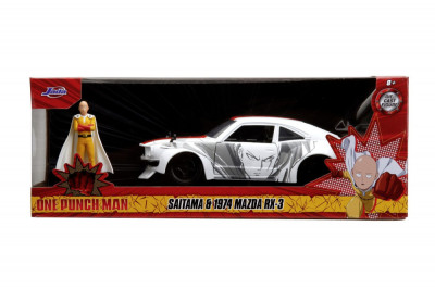 JADA ONE PUNCH MAN SET MASINUTA METALICA MAZDA RX 3 SI FIGURINA SAITAMA SuperHeroes ToysZone foto