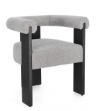 Cumpara ieftin Fotoliu lemn negru textil gri Agape 70x60x71 cm