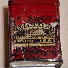 Horniman's Pure Tea cutie veche din tabla litografiata anii 1930