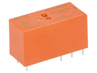 Releu Electromagnetic DPDT 24VAC 8A PCB foto