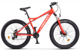 Bicicleta MTB-Fat Bike CARPAT Haercules C26278H, 16 Viteze, Roti 26inch, Frane Hidraulice Disc (Rosu/Alb)