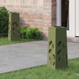 vidaXL Lumină LED Solară pentru Alei 2 pcs Verde măsliniu 879754