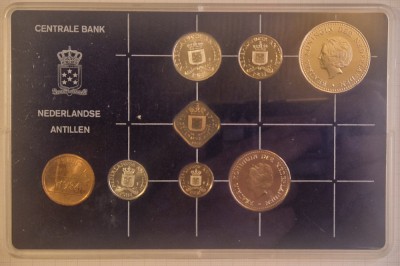 Set Monede Antilele Olandeze, Netherlands Antilles, 1984, 7 monede, 1 jeton foto