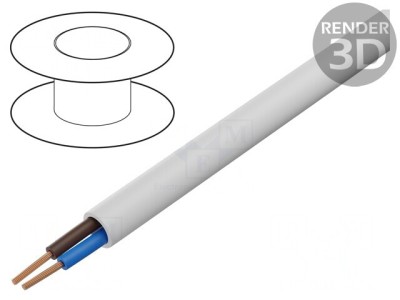 Cablu Electric Rotund 2x1.5mm PVC Alb 100m foto