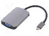 Cablu D-Sub 15pin HD soclu, HDMI soclu, USB C mufa, USB 3.1, lungime 0.21m, {{Culoare izola&amp;#355;ie}}, QOLTEC - 50380