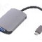 Cablu D-Sub 15pin HD soclu, HDMI soclu, USB C mufa, USB 3.1, lungime 0.21m, {{Culoare izola&amp;#355;ie}}, QOLTEC - 50380