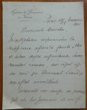 Scrisoare a lui Alexandru Em. Lahovary, diplomat roman si mason, Paris, 1911