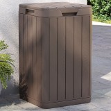 VidaXL Coș de gunoi pentru exterior, maro, 38x38x65 cm, PP