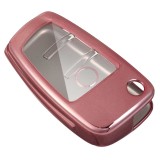 Husa Cheie Compatibila cu Briceag Audi 3 Butoane Roz TPU+PC