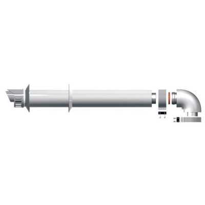 Kit admisie/evacuare gaze arse, coaxial, orizontal, pentru centrale in condensare Ariston D=60/100 mm foto