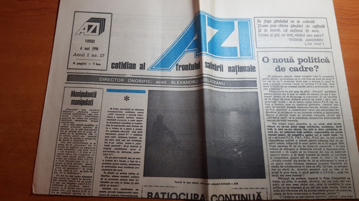 ziarul azi 4 mai 1990-art. &quot; campania electorala si contuita civica &quot;