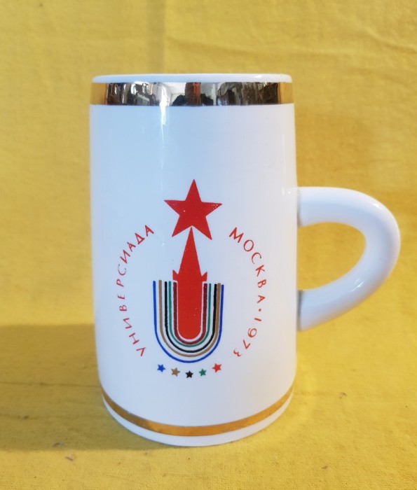 UNIVERSIADA MOSCOVA 1973-HALBA SUVENIR DIN PORTELAN KONAKOVO-RUSIA SOVIETICA NII 70