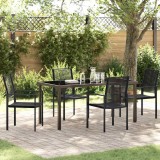 VidaXL Set de masă pentru grădină 5 pcs Negru Rattan PVC 3379166