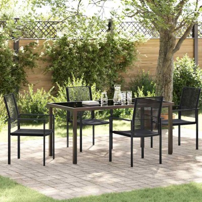 vidaXL Set de masă pentru grădină 5 pcs Negru Rattan PVC 3379166 foto