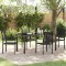 vidaXL Set de masă pentru grădină 5 pcs Negru Rattan PVC 3379166