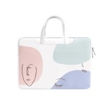 Geanta office laptop, TAIKESEN LADY M1, Apple Macbook, diagonala maxim 14 inch, alb cu albastru