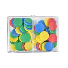Jetoane pentru numarat si sortat, diverse culori, diametru 2 cm, PVC