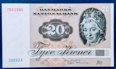 DANEMARCA 20KRONER 1988-P49h UNC foto