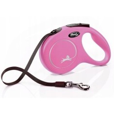Lesa Flexi Classic, cu banda, marimea M, 5m/25kg, Roz