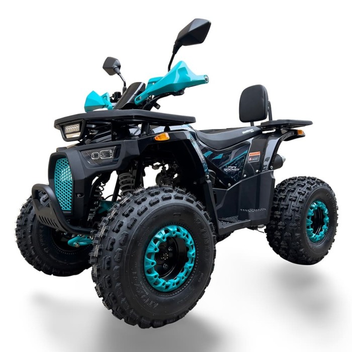Atv 125cc Mini Rocket Hunter II 8&amp;quot; semi-automat 4T benzina albastru