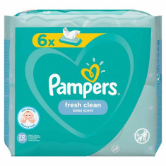 Servetele umede Pampers Fresh Clean 6pk, 6 x 52 buc foto