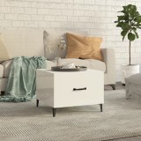 VidaXL Măsuță de cafea picioare metalice alb extralucios 50x50x40 cm 812738