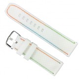 Curea Silicon Alba + Cusatura Multicolora 24mm WZ753, Time Veranda