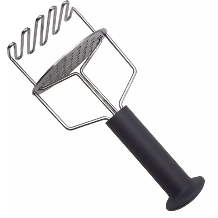 Zdrobitor de Cartofi din Otel Inoxidabil cu Maner Acoperit cu Cauciuc, cu Suprafata Dubla Handy KitchenServ