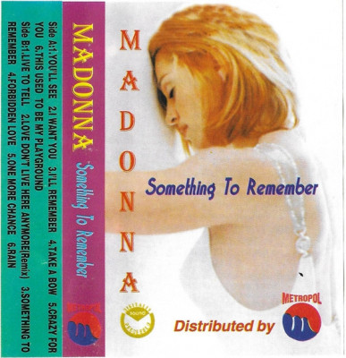 Casetă audio Madonna &amp;lrm;&amp;ndash; Something To Remember foto