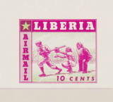 Liberia 1955 &quot; Sport&quot; bloc ESEU 10c verde/roz (orig. roz/ultramarin),gumat,MNH