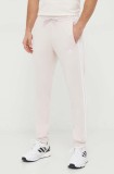 adidas pantaloni de trening culoarea roz, cu imprimeu IX2372