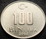 Moneda 100 BIN LIRA (100000 LIRE) - TURCIA, anul 2002 * cod 2542 = A.UNC, Europa