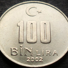 Moneda 100 BIN LIRA (100000 LIRE) - TURCIA, anul 2002 * cod 2542 = A.UNC