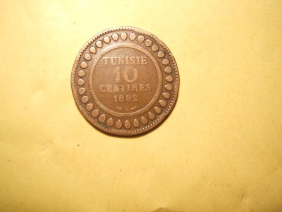 TUNISIA 10 CENTIMES 1892 foto