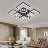 Lustra LED cu telecomanda ZOE, 8 Patrate, 130W, Lumina Rece/Calda/Neutra, Dimabila, Negru ModernLight Concept