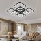 Lustra LED cu telecomanda ZOE, 8 Patrate, 130W, Lumina Rece/Calda/Neutra, Dimabila, Negru ModernLight Concept