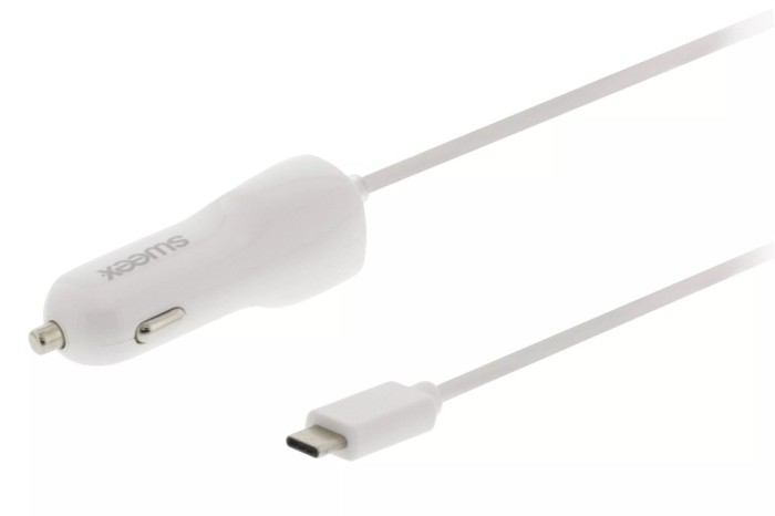 Incarcator auto 12-24V - USB Type C 3A alb Sweex