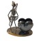 Ornament decorativ, Muzicant din metal cu suport de pixuri, Nergu, 15 cm, 356-16DD