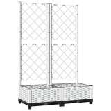 Jardiniera de gradina cu spalier, alb, 80x40x121,5 cm, PP