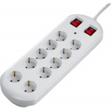 Prelungitor Hama Power Strip 137233, 10 prize, 2 intrerupatoare