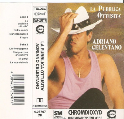 Casetă audio Adriano Celentano - La Pubblica Ottusita, originală foto