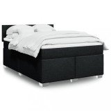 VidaXL Pat box spring cu saltea, negru, 140x190 cm, textil 3285878